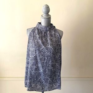 FLORA & IVY 🖤BLACK AND WHITE🤍 HALTER NECK SLEEVELESS TOP SIZE LARGE 🌟NWT🌟